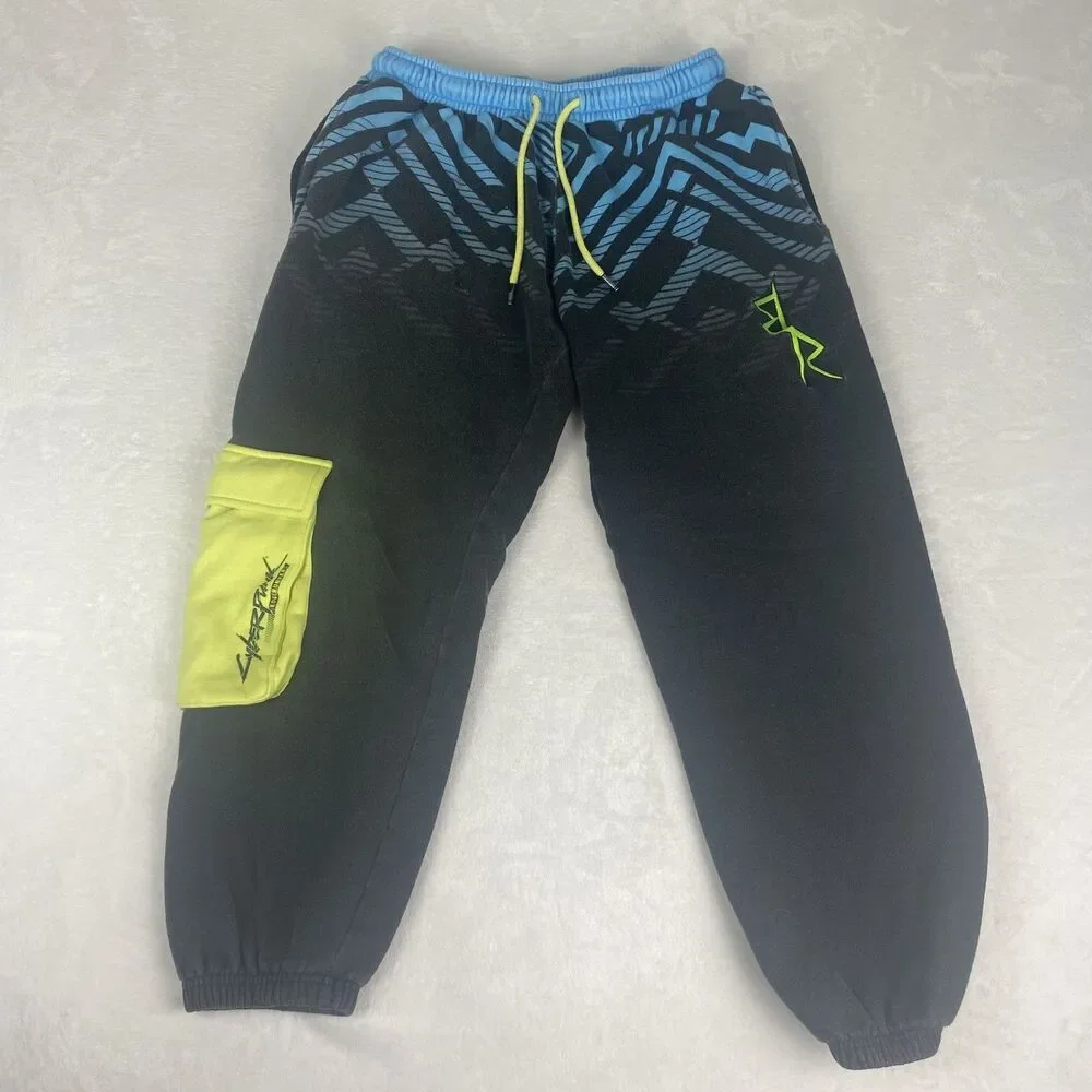 Atsuko Cyberpunk 2077 Cargo Jogger Pants Mens Medium Black Gaming Sweatpants